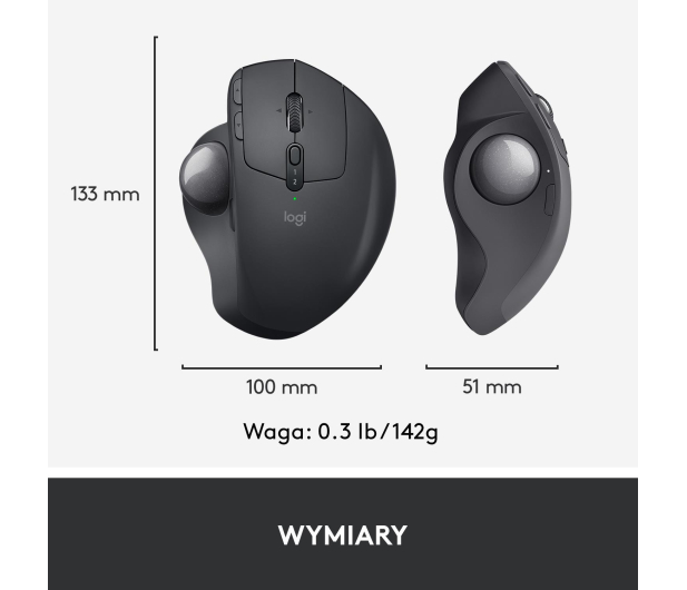 Logitech MX Ergo Trackball grafitowa - 388627 - zdjęcie 11